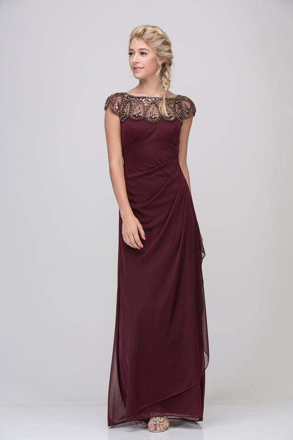 Long Evening Beaded Formal Dress Eureka Fashion 3927