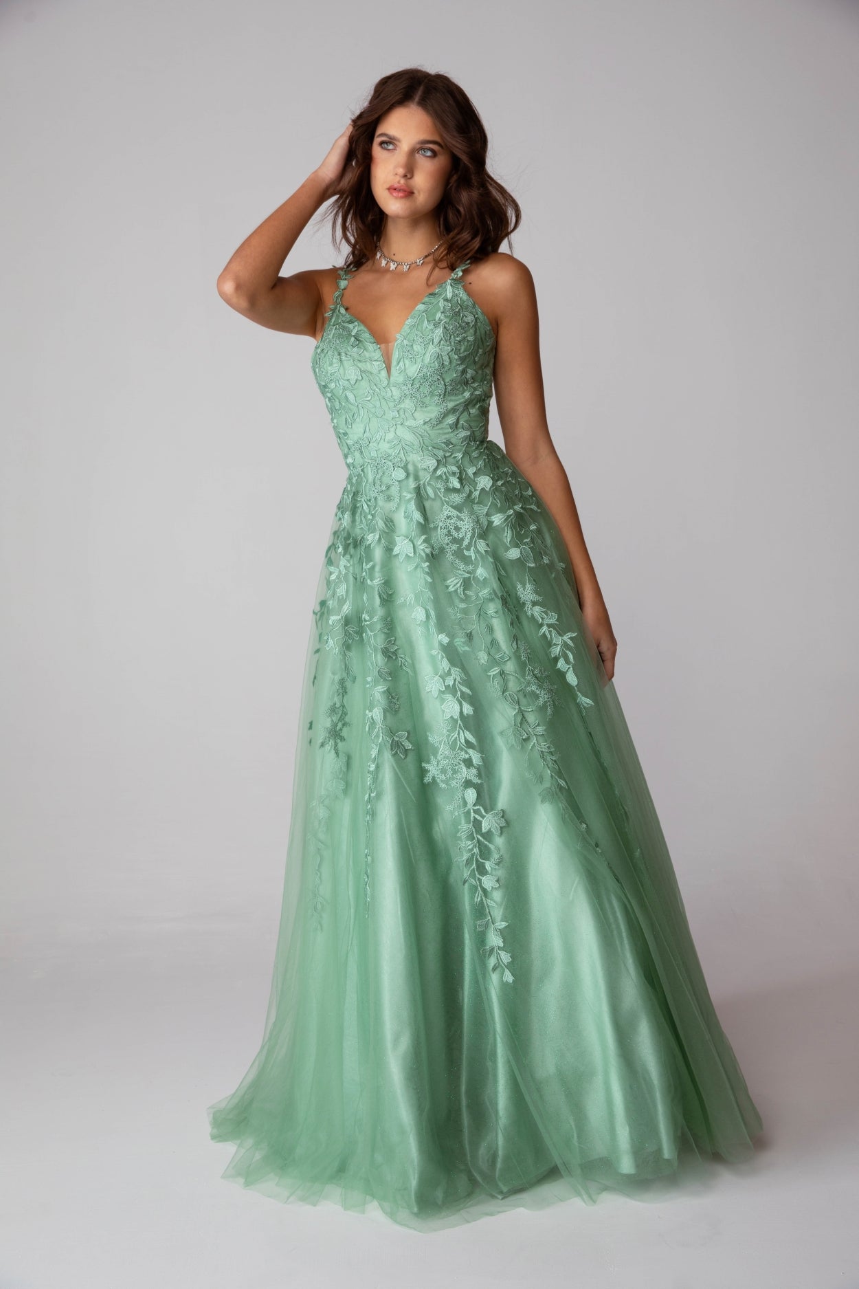 Prom Dresses Formal Glitter A Line Long Prom Dress Eureka Fashion 9858 Sage