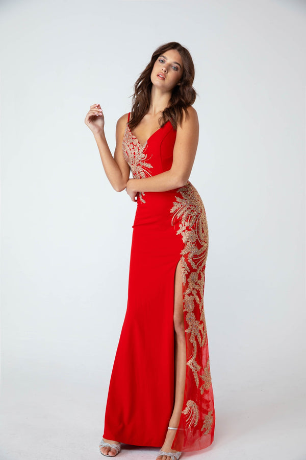 Long Formal Prom Fitted Slit Dress Eureka Fashion 9996