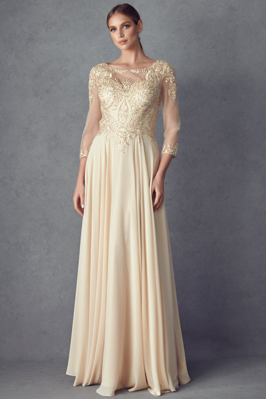 Juliet M12 Long Formal Mother of the Bride Lace Dress