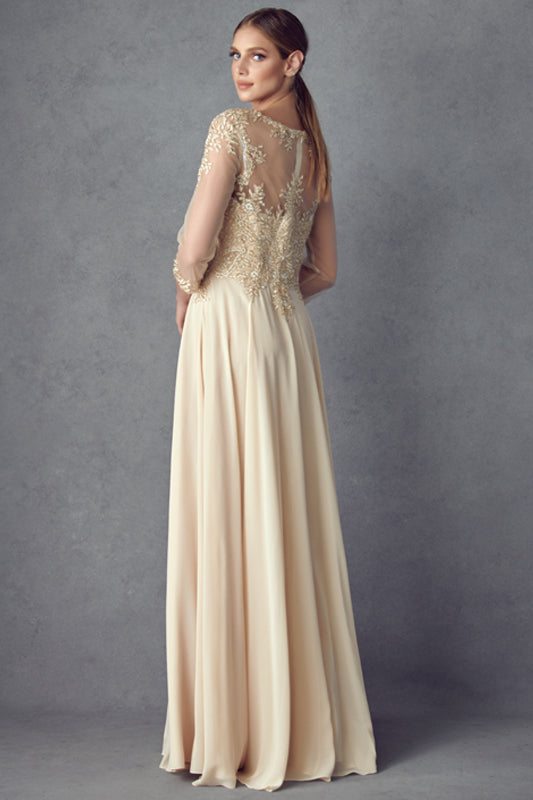 Juliet M12 Long Formal Mother of the Bride Lace Dress