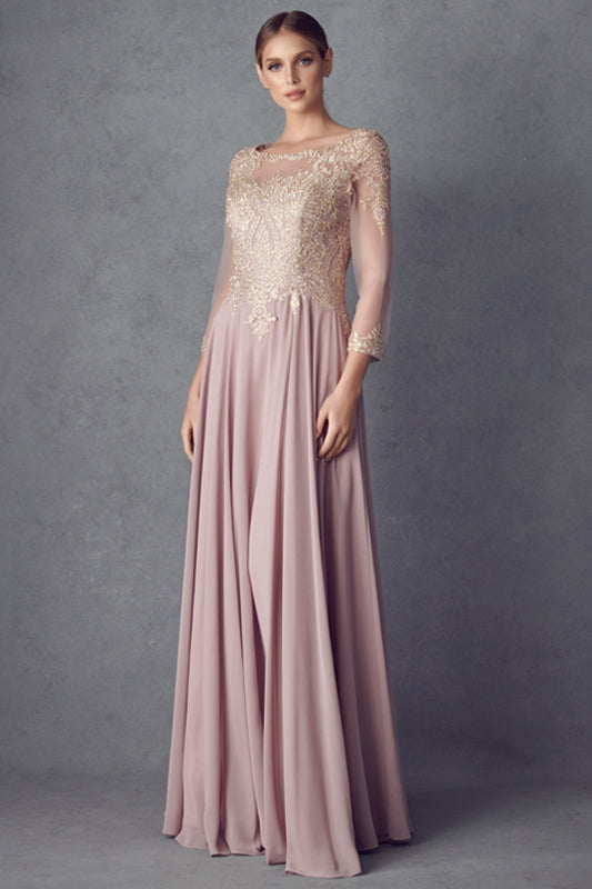 Juliet M12 Long Formal Mother of the Bride Lace Dress