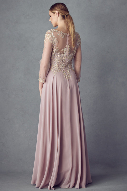 Juliet M12 Long Formal Mother of the Bride Lace Dress