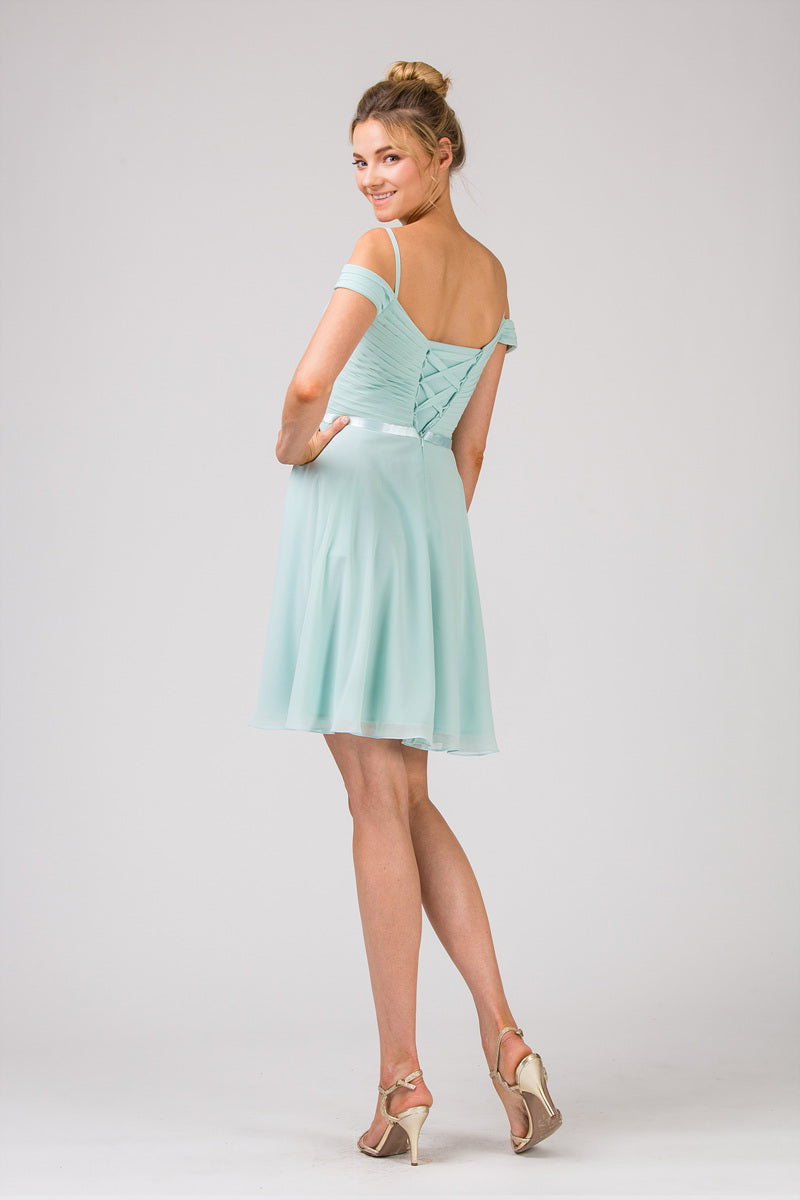 Sweetheart Knee-Length Chiffon Bridesmaid A-Line Dress Eureka Fashion 7622