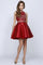Homecoming Dresses Short Beaded Homecoming Cocktail Dress Burgundy