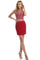 Cocktail Dresses Short Cocktail Fitted Two Piece Dress Red