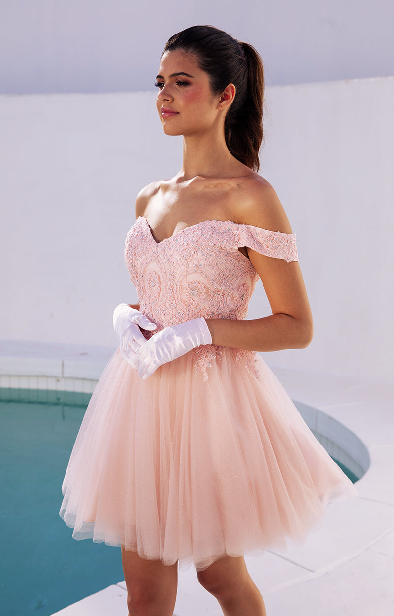 Cocktail Dresses Short A Line Cocktail Dress Eureka Fashion 9833 Blush