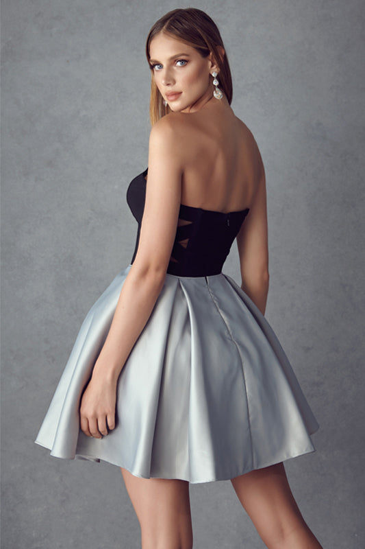 Homecoming Dresses Short A Line Homecoming Cocktail Dress Silver