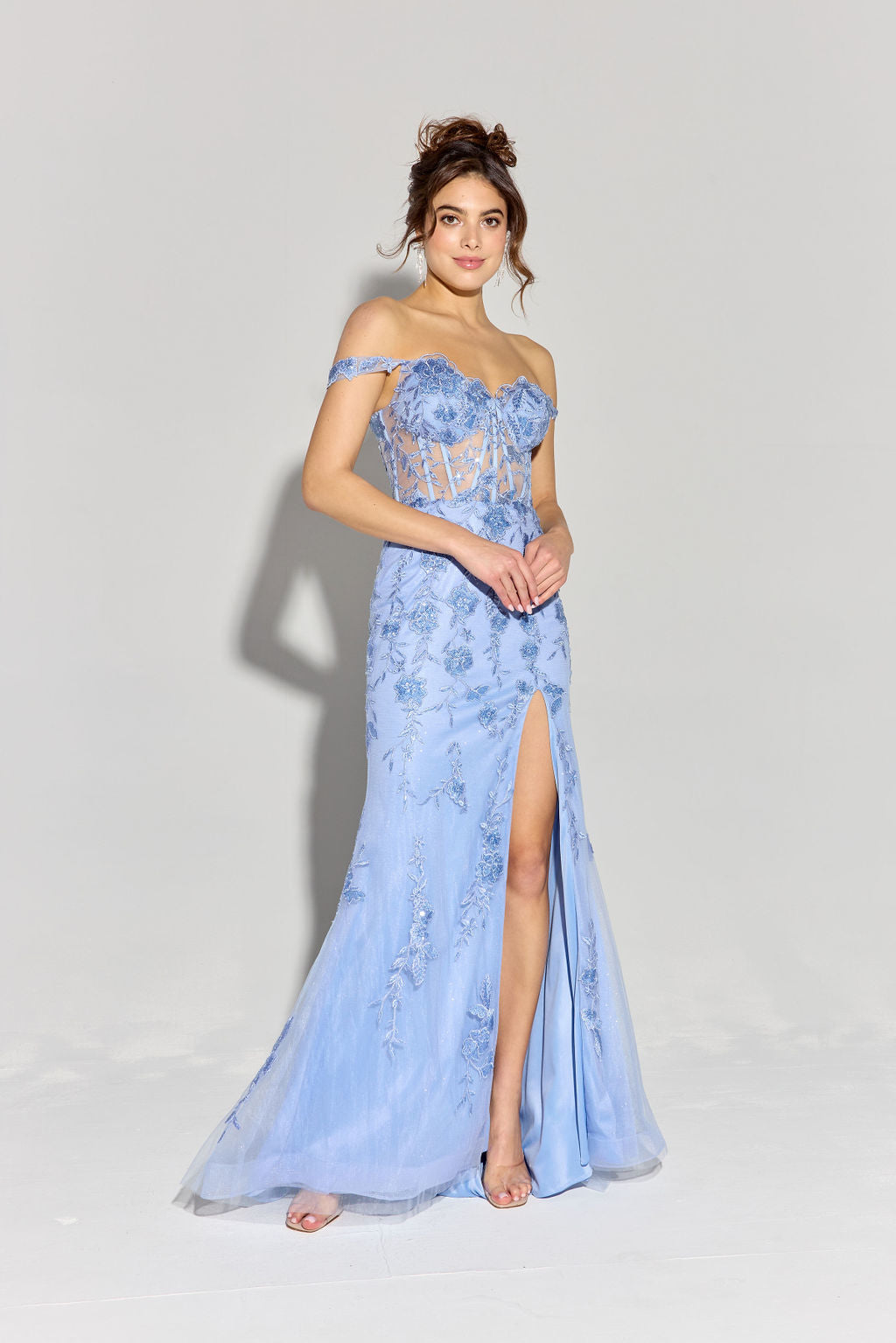 Prom Dresses Sequin Long Formal Floral Prom Dress Eureka Fashion EK181 Periblue