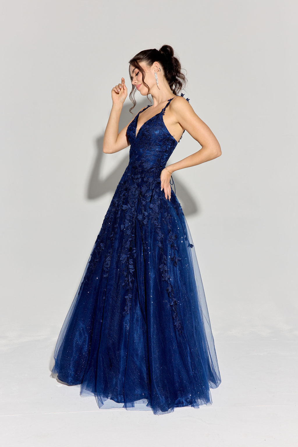 Prom Dresses Formal Glitter A Line Long Prom Dress Eureka Fashion 9858 Navy