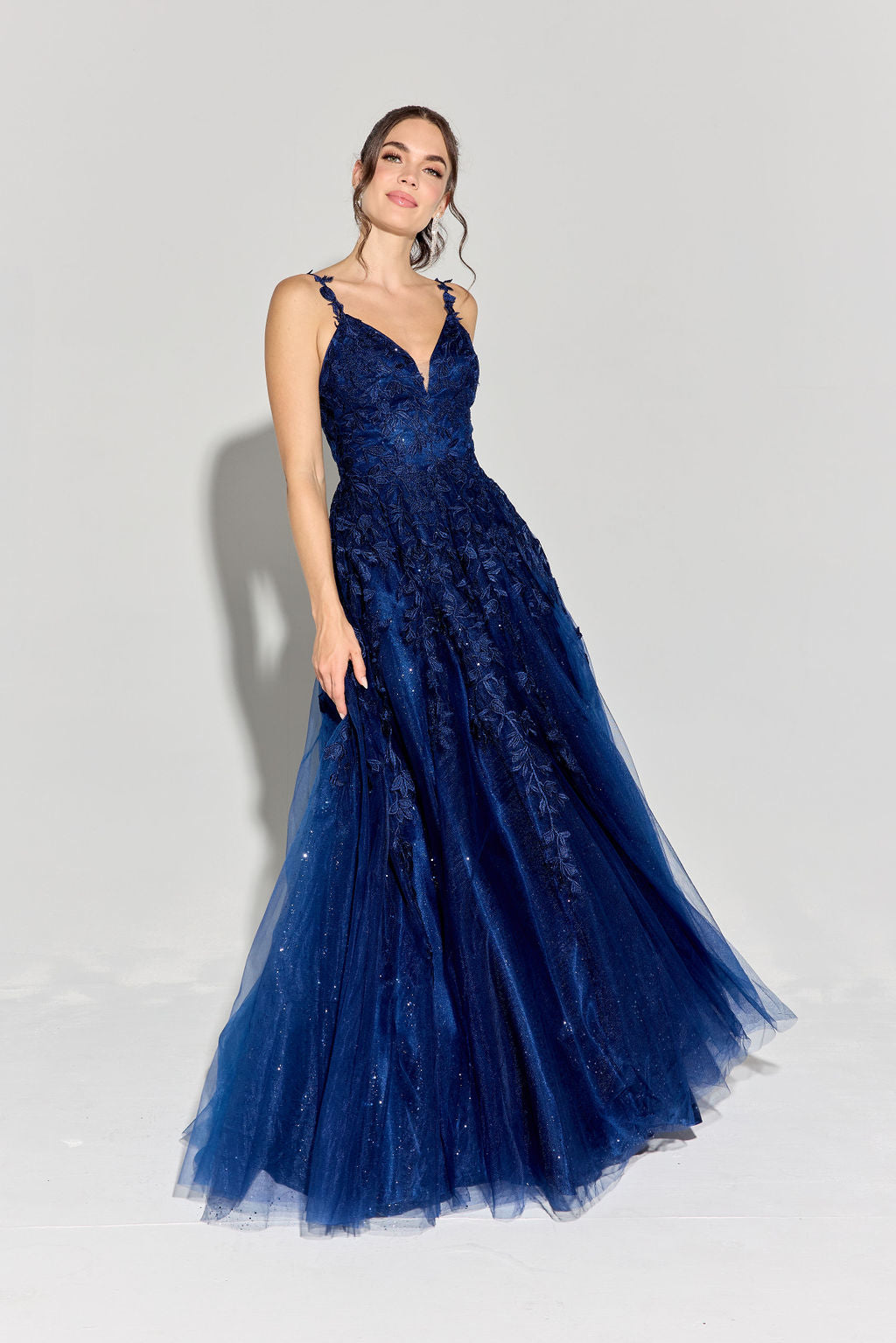 Prom Dresses Formal Glitter A Line Long Prom Dress Eureka Fashion 9858 Navy