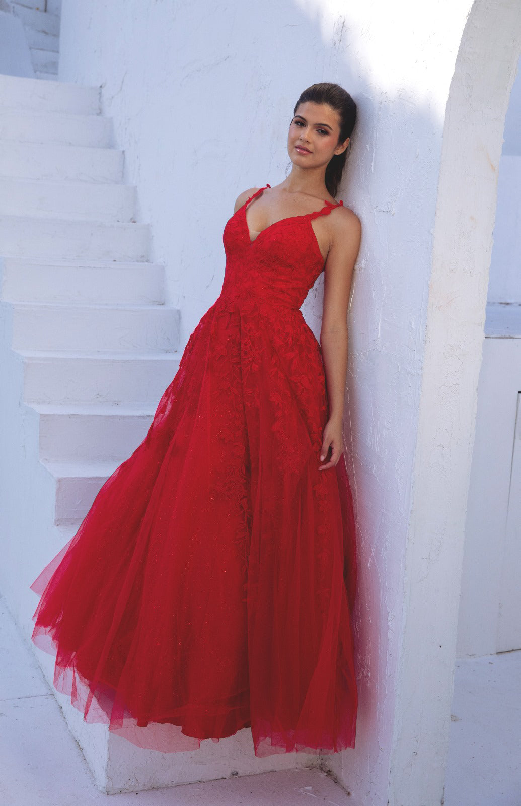 Prom Dresses Formal Glitter A Line Long Prom Dress Eureka Fashion 9858 Red