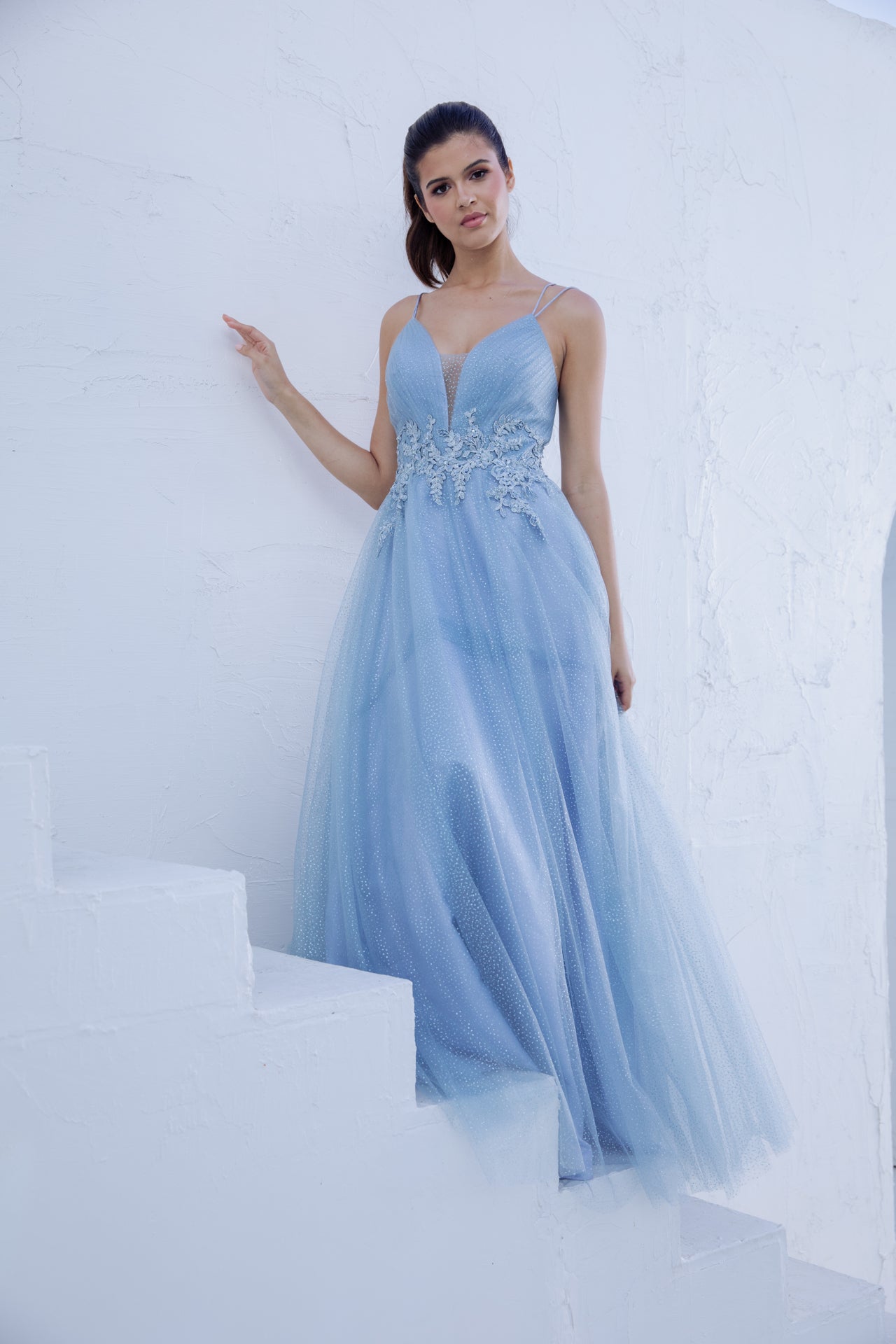 Prom Dresses Long Glitter Formal Prom Dress Eureka Fashion 9797 Dusty Blue