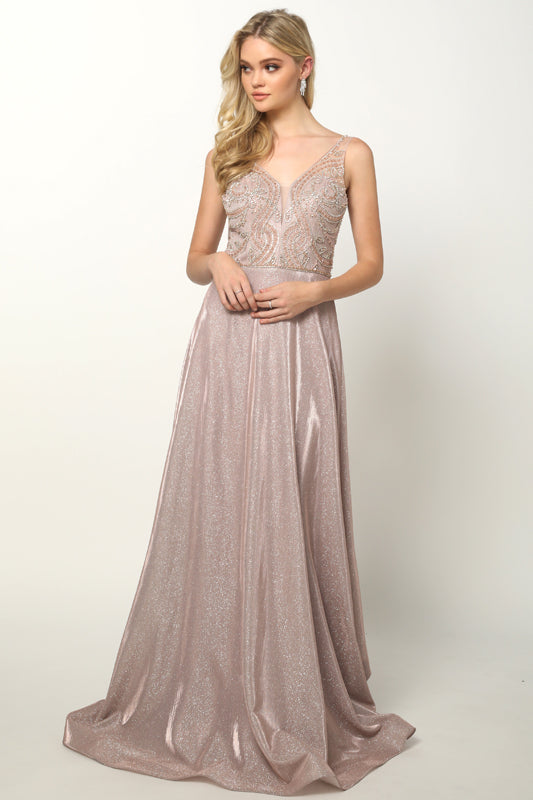 Juliet 699 Long A Line Formal Evening Prom Dress