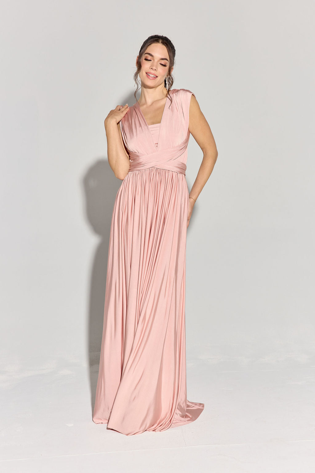 Formal Dresses Long A Line Formal Evening Dress Eureka Fashion EK145 Dusty Pink