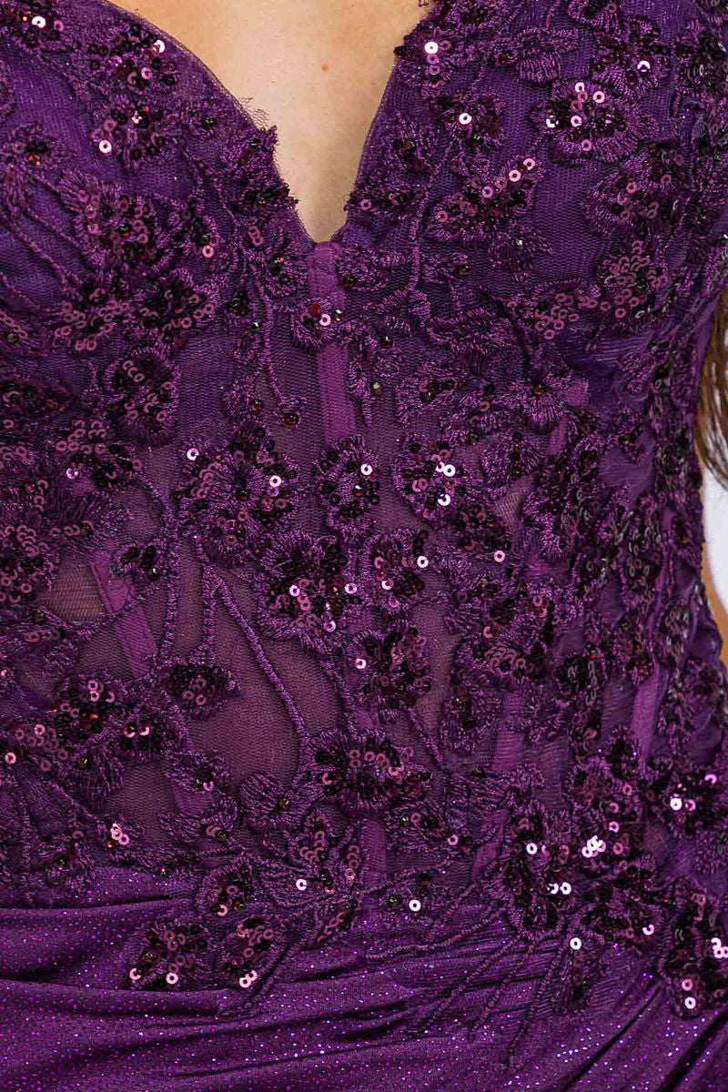 Cocktail Dresses Short Fitted Mini Cocktail Dress Eureka Fashion 9929 Plum