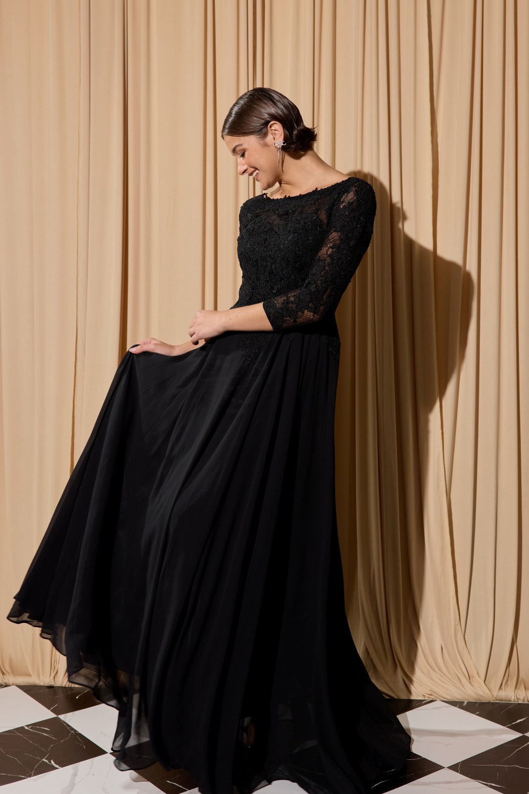 Formal Dresses Long Prom Sequin A line Formal Dress Eureka Fashion 6909 Black