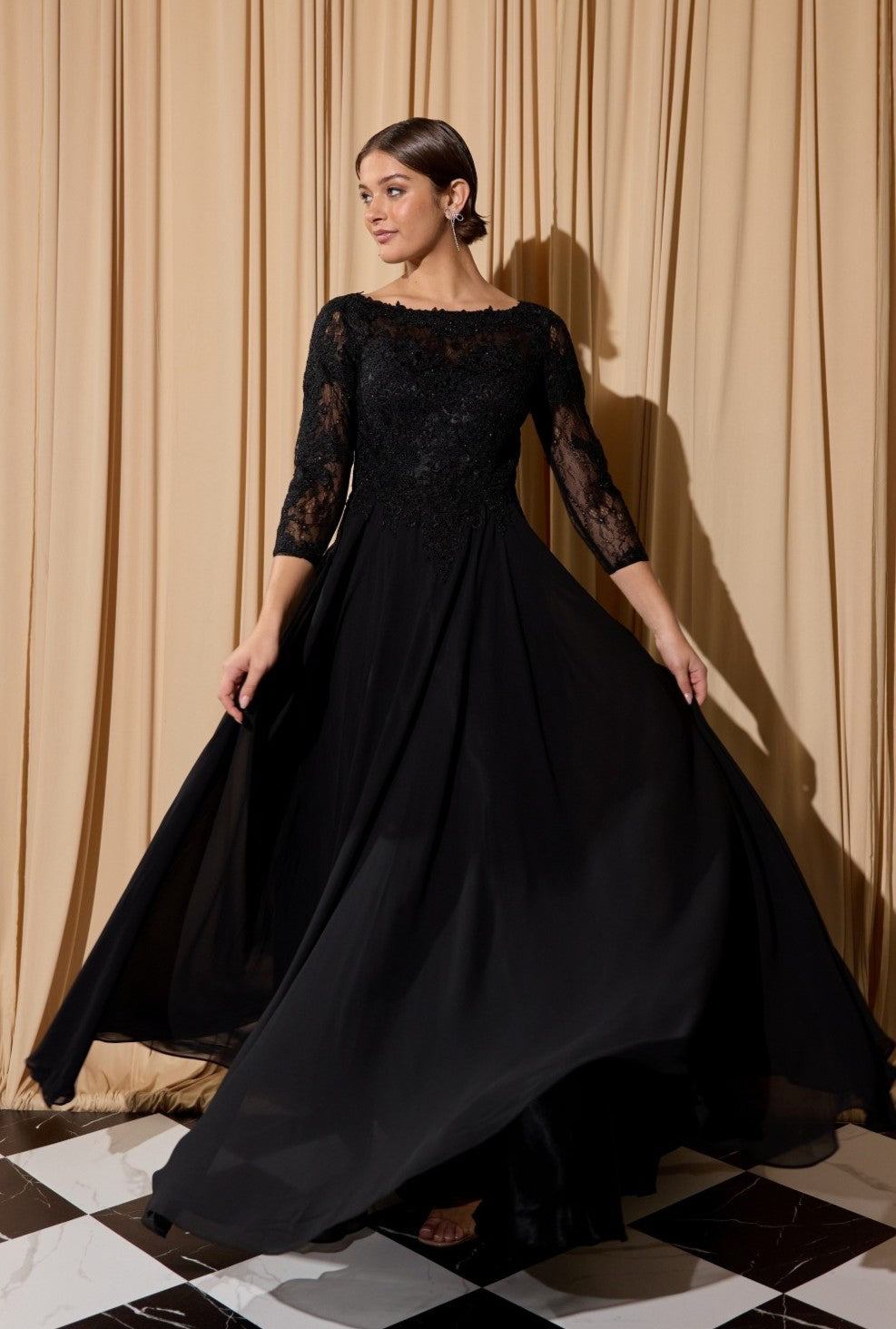 Formal Dresses Long Prom Sequin A line Formal Dress Eureka Fashion 6909 Black