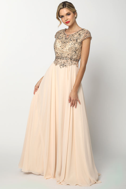 Juliet 653 Long Formal A Line Evening Dress