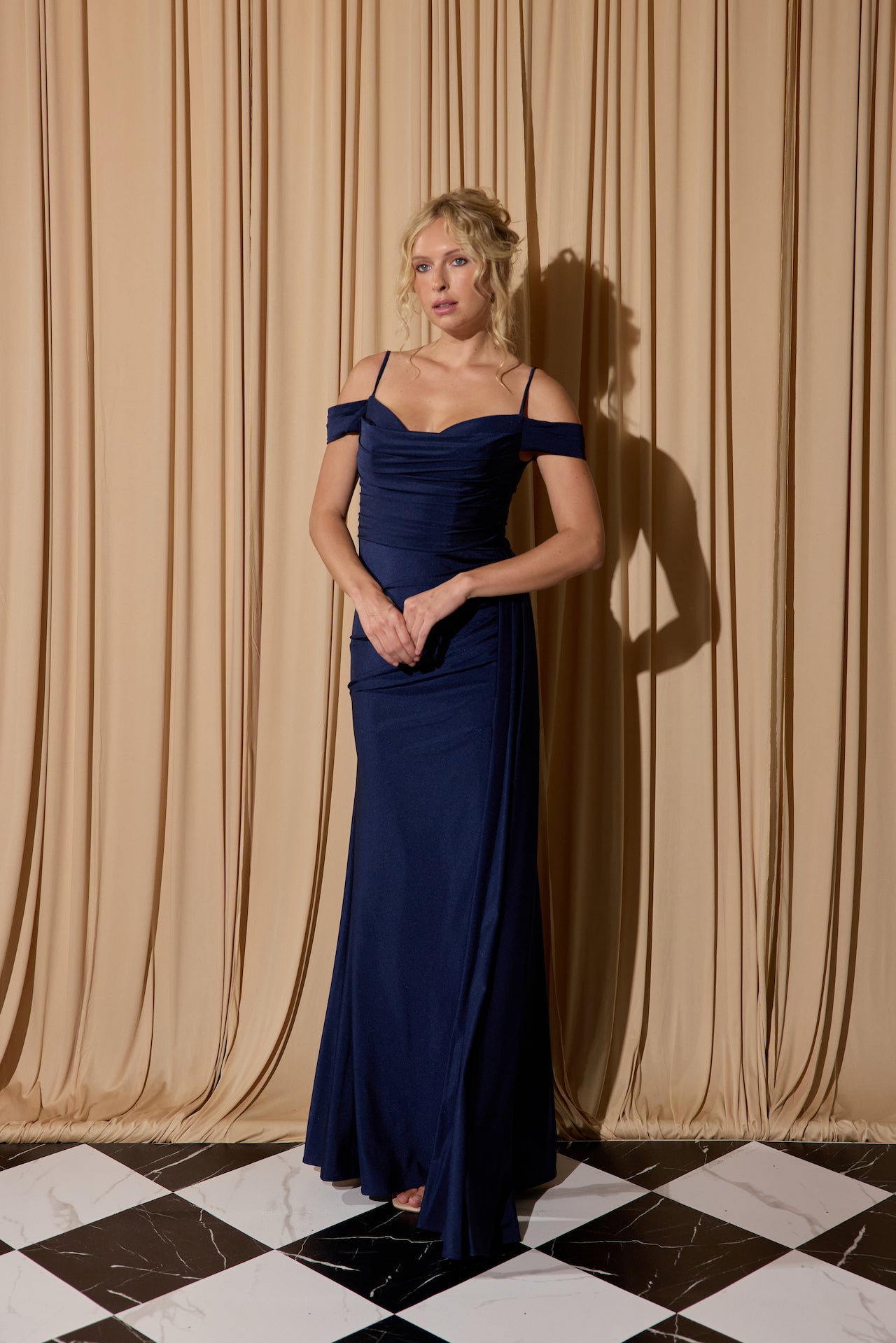 Prom Dresses Fitted Slit Long Formal Prom Dress Eureka Fashion EK117 Navy