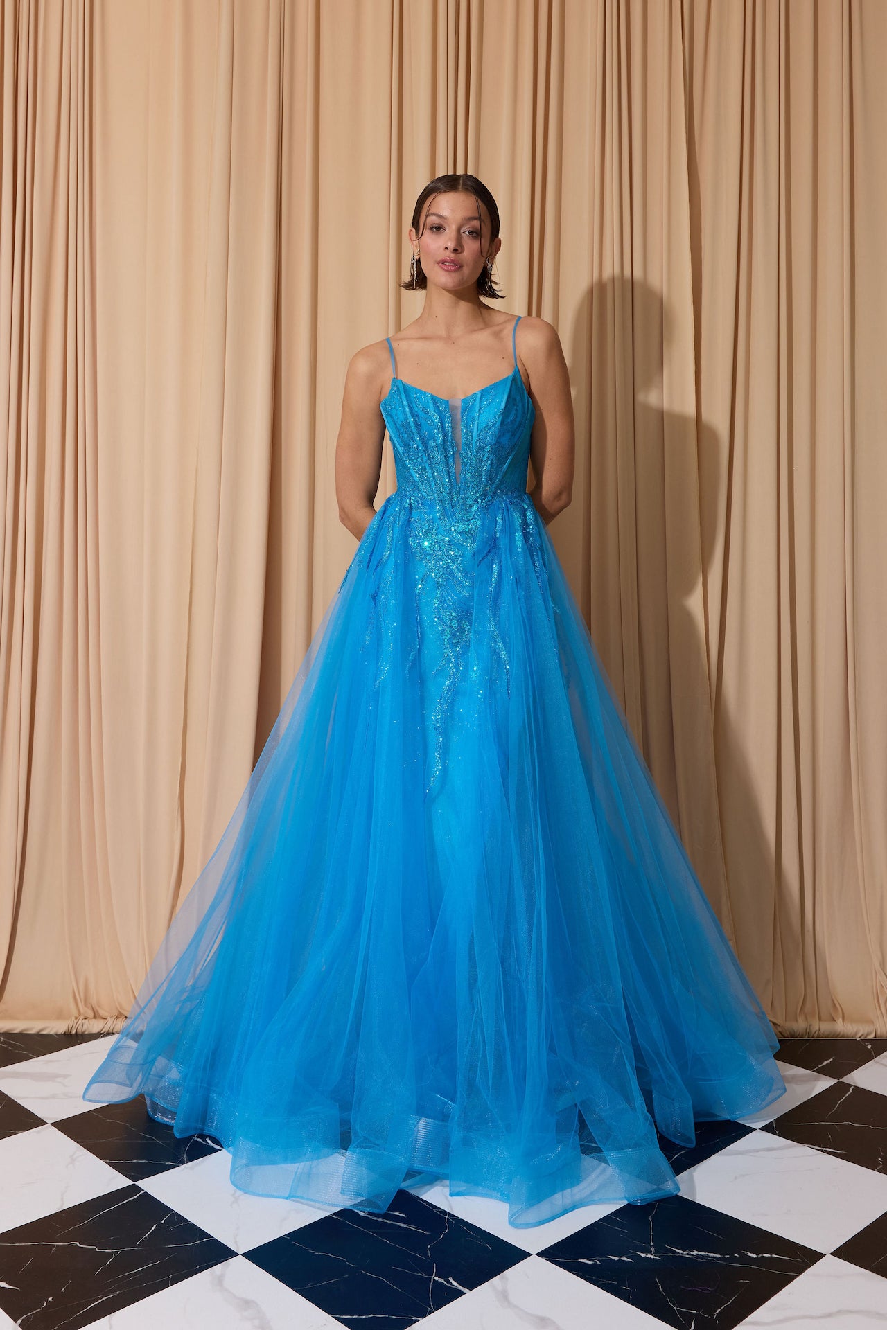 A Line Glitter Long Formal Slit Prom Dress Eureka Fashion EK112