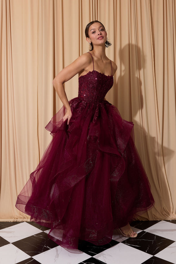 Sweetheart Floor-Length Tulle Prom Ball Gown Eureka Fashion 167