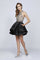 Cocktail Dresses Short Cocktail Two Piece Beaded Layered Dress Black