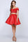Homecoming Dresses Two Piece Short Homecoming Cocktail Dress Red