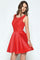 Cocktail Dresses Short Homecoming Pleated Lace Cocktail Dress Red