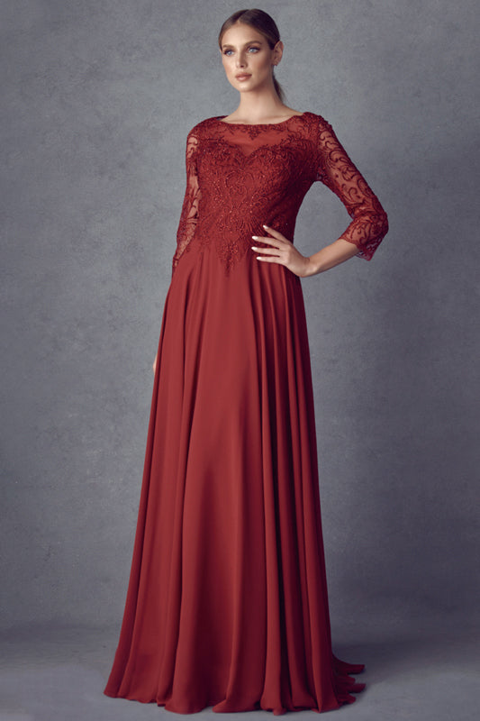 Juliet M11 Long Beaded Lace Formal Mother of the Bride Dress