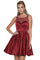 Homecoming Dresses Short Pleated A Line Homecoming Beaded Cocktail Dress Burgundy