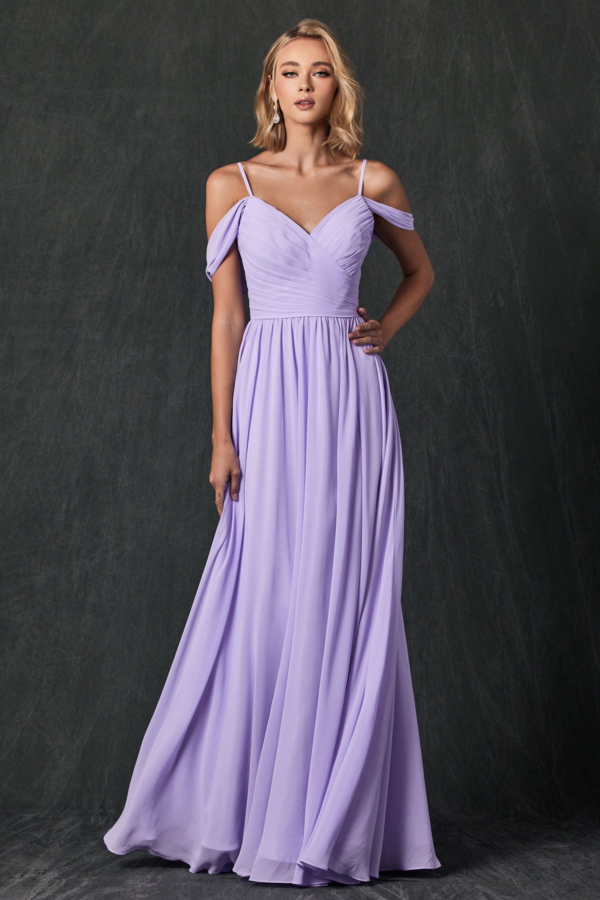 Juliet 262 Fitted Long Formal Pleated Prom Dress