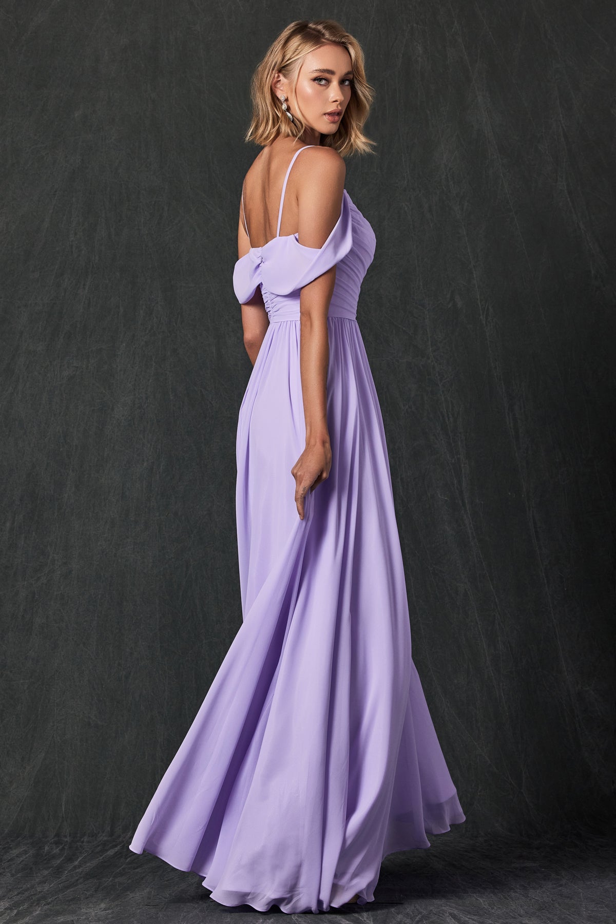 Juliet 262 Fitted Long Formal Pleated Prom Dress