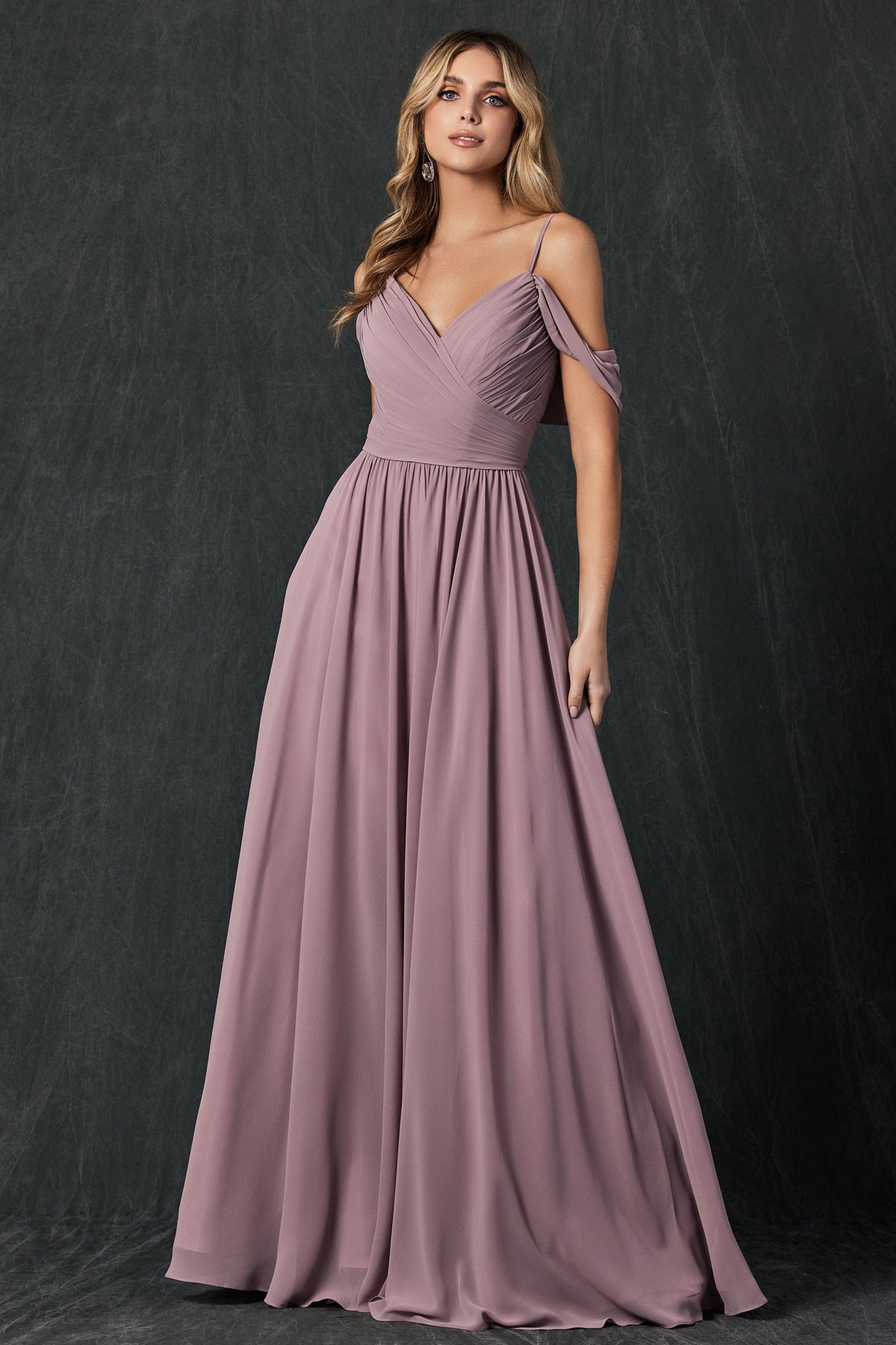 Juliet 262 Fitted Long Formal Pleated Prom Dress
