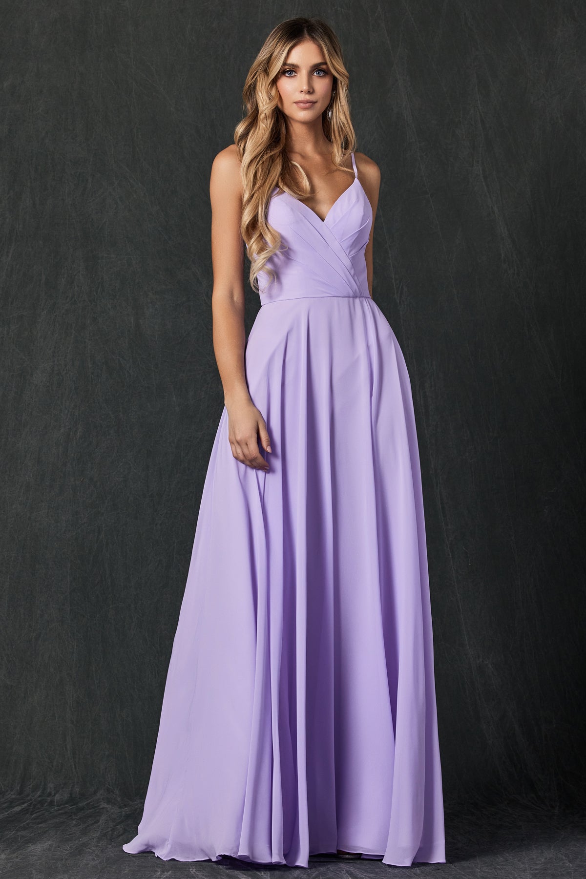 Juliet 263 Long Slit Formal Pleated Prom Dress