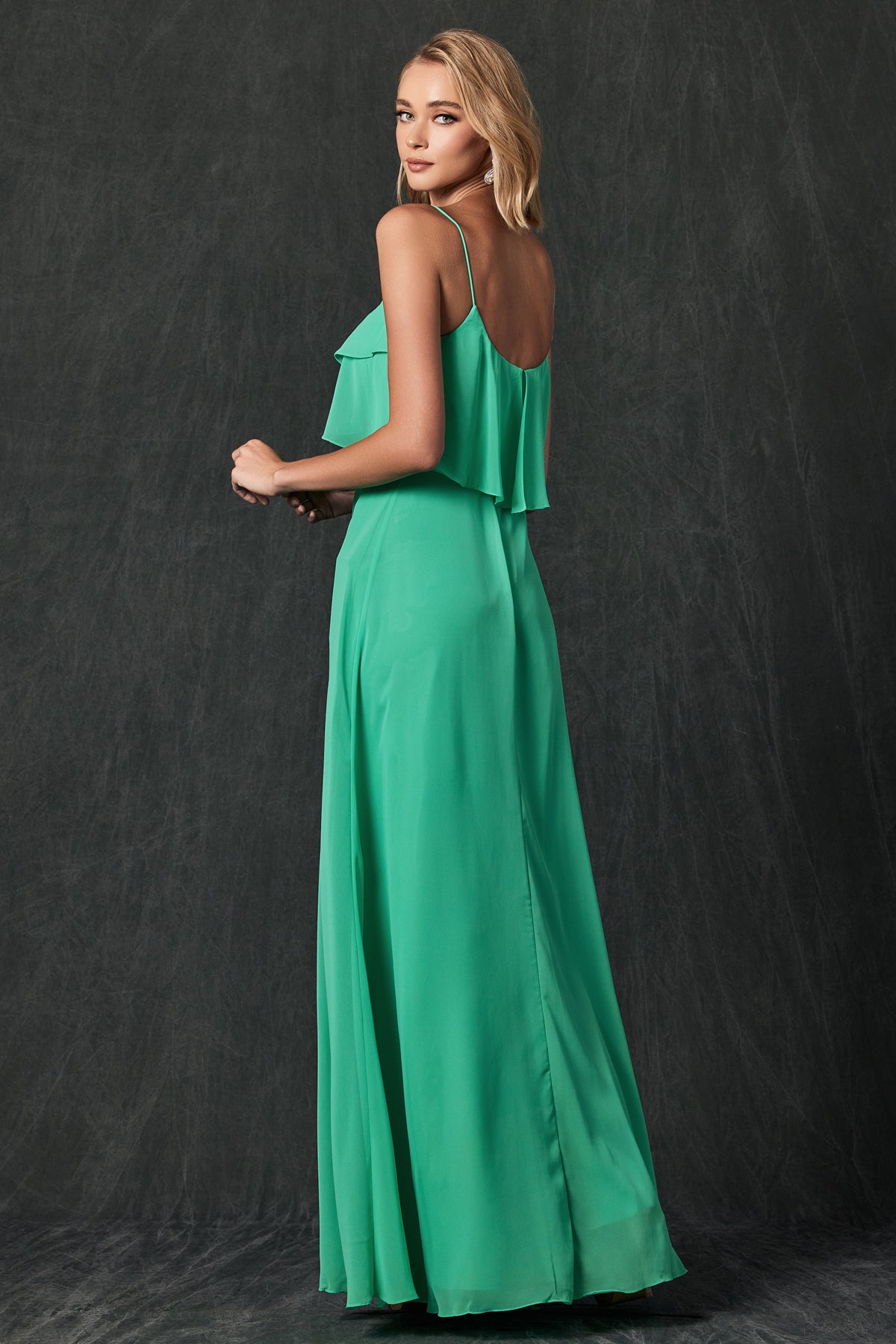 Juliet 591 Formal Long Prom Ruffle Dress