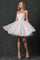 Cocktail Dresses A Line Short Cocktail Floral Dress Off White