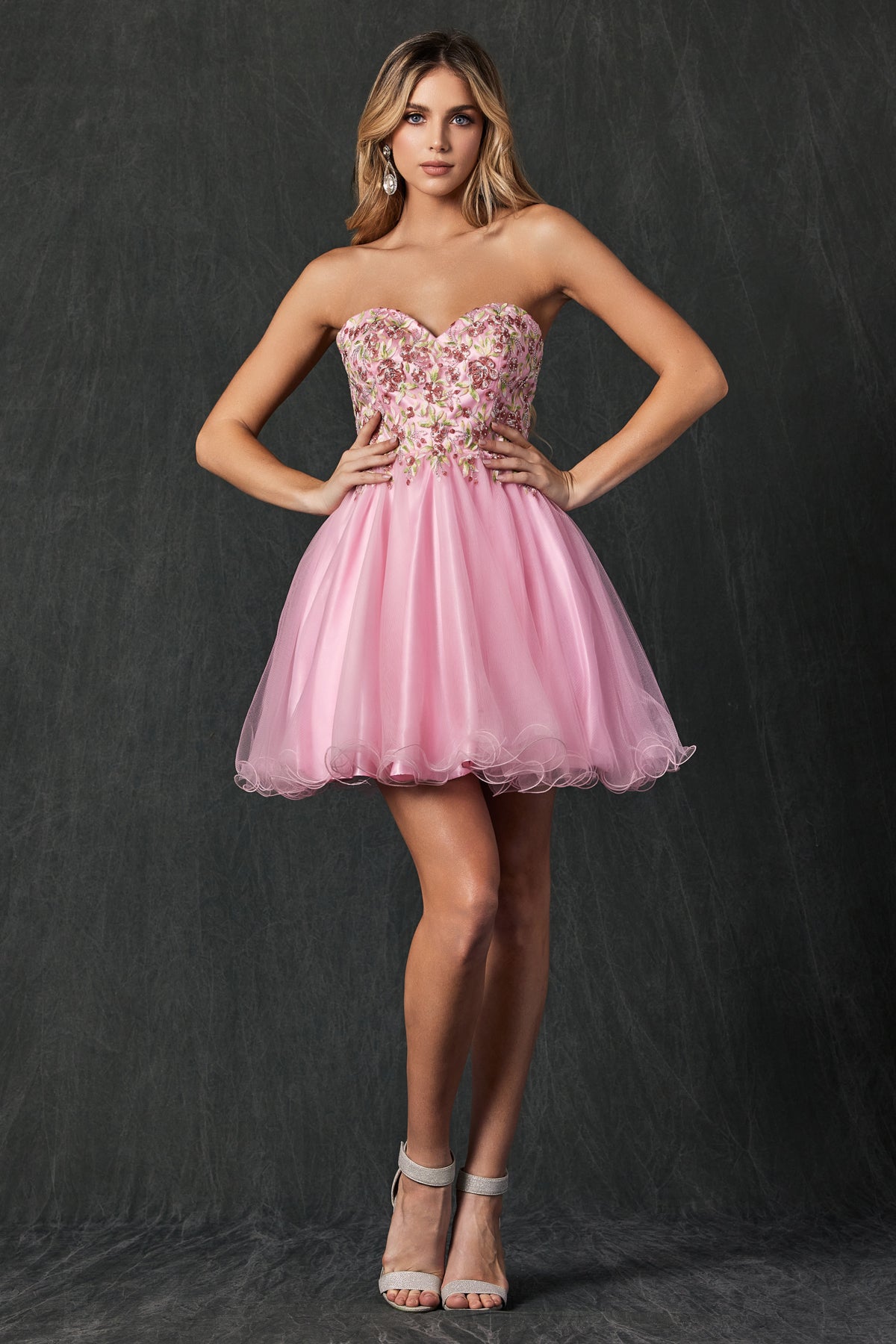 Juliet 788 Short A Line Homecoming Beaded Cocktail Dress