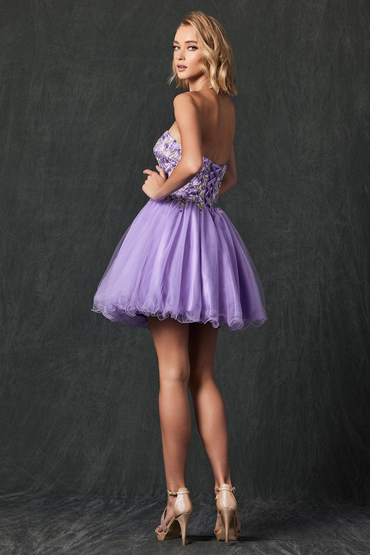 Juliet 788 Short A Line Homecoming Beaded Cocktail Dress