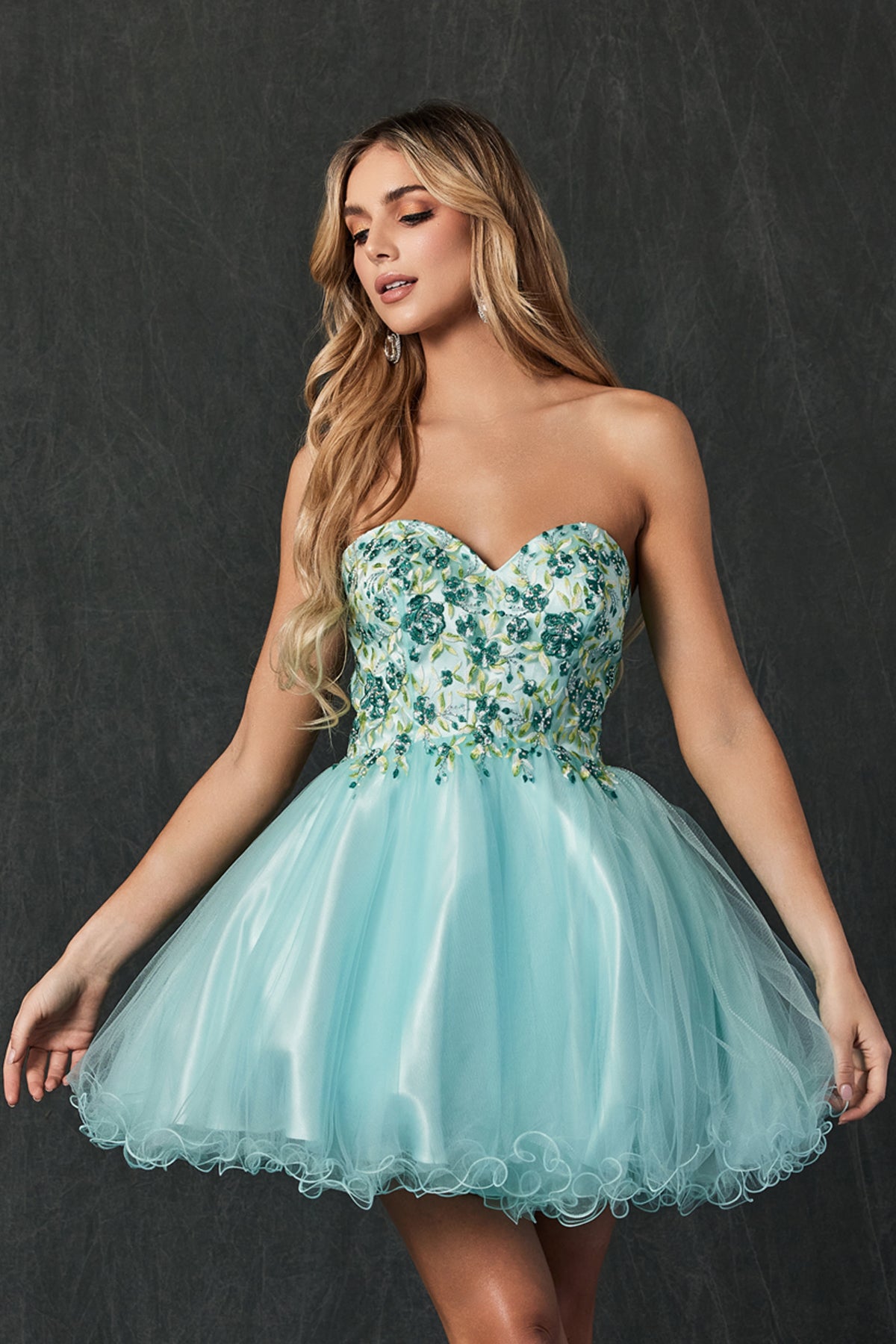 Juliet 788 Short A Line Homecoming Beaded Cocktail Dress