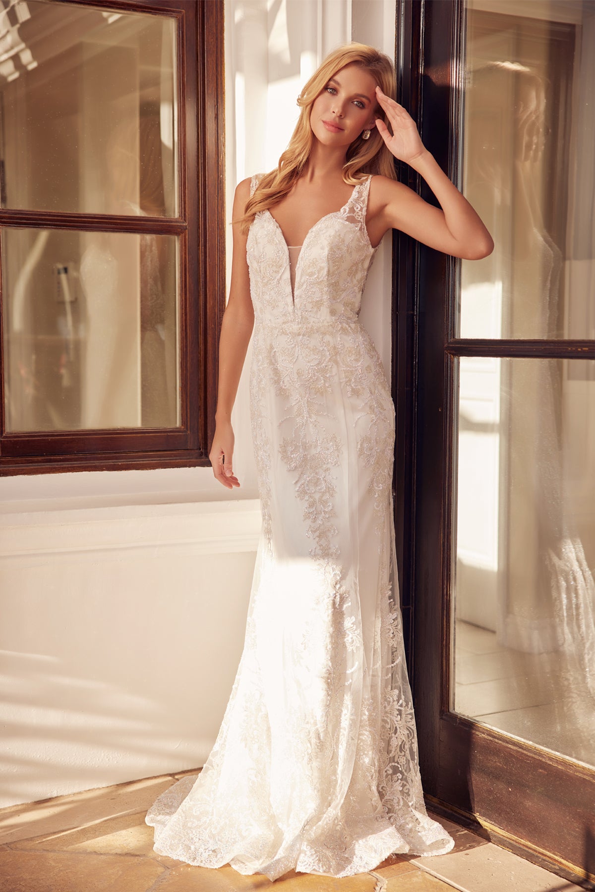 Juliet JT277W Glitter Long Mermaid Wedding Dress