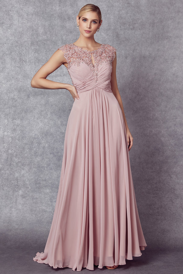 Juliet 585 Long A Line Formal Evening Dress