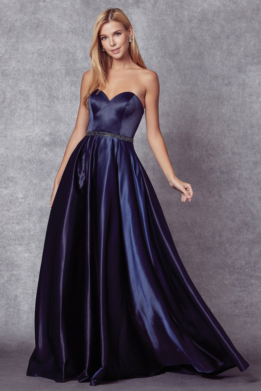 Juliet 688 A Line Long Beaded Formal Evening Prom Dress