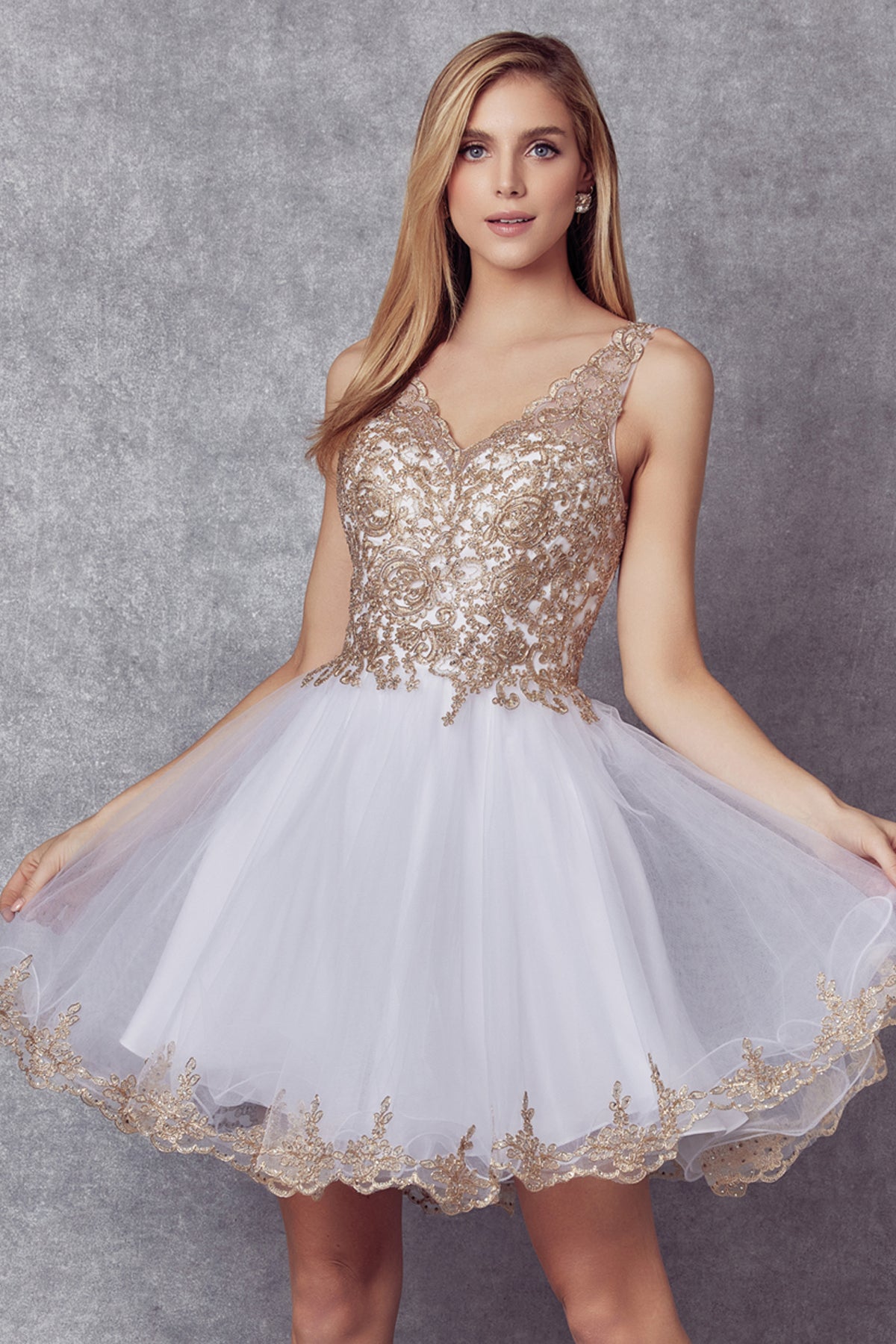 Juliet 835W Short A Line Cocktail Dress