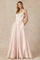 Prom Dresses Ball Gown A Line Long Formal Prom Dress Blush