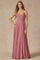 Prom Dresses Long Slit Formal Pleated Prom Dress Rose