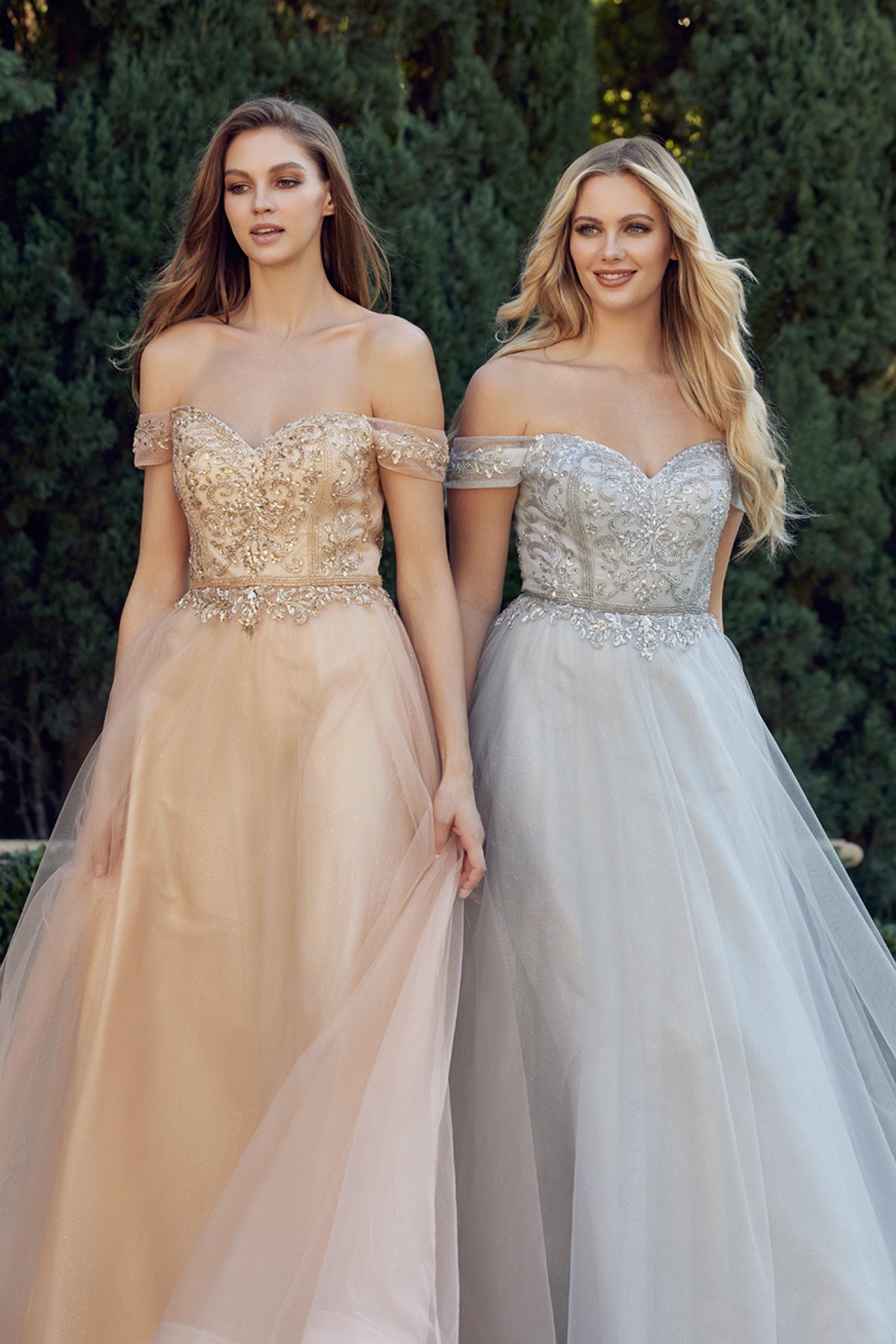 Juliet 287 Long Ball Gown Beaded Prom Dress