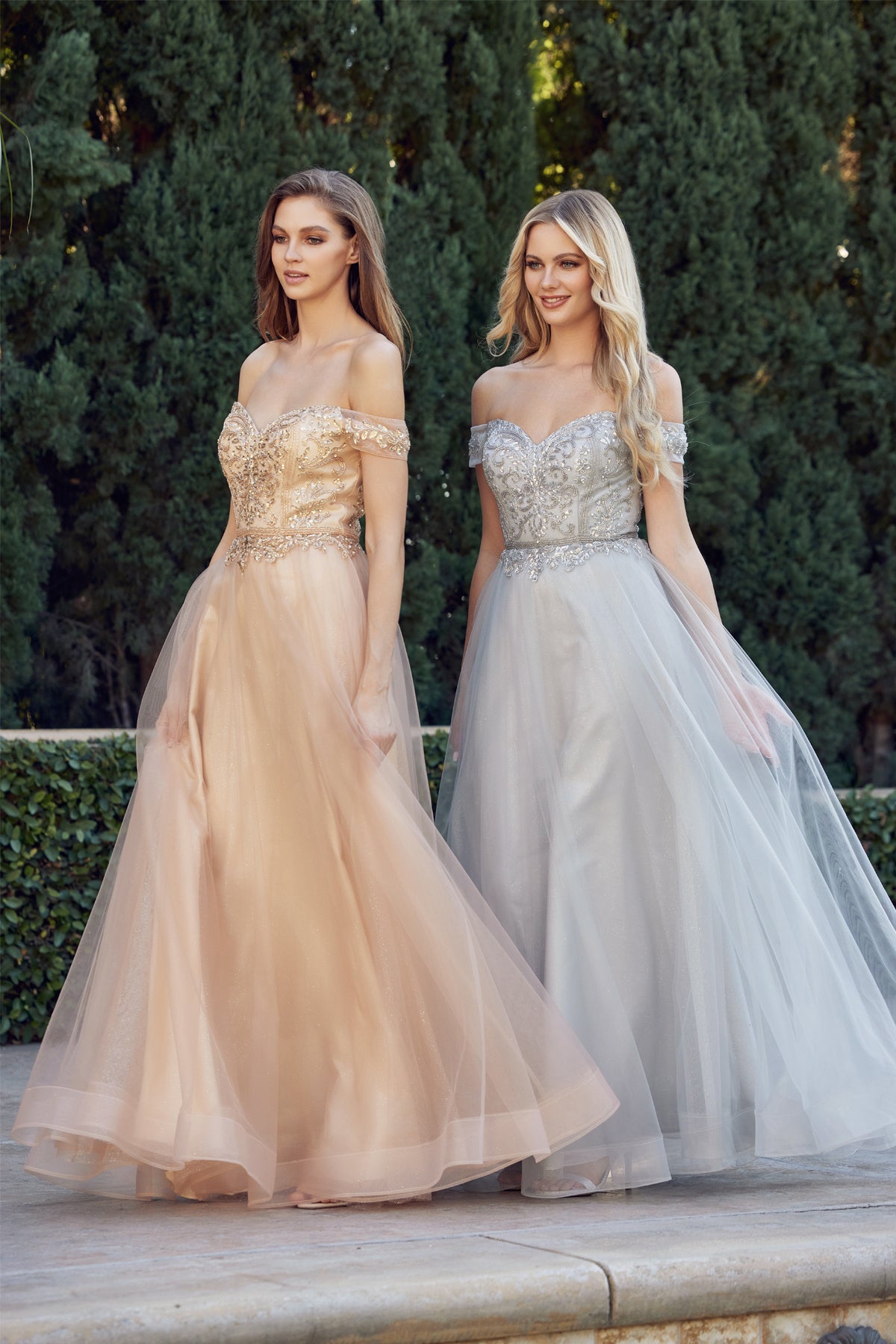 Juliet 287 Long Ball Gown Beaded Prom Dress