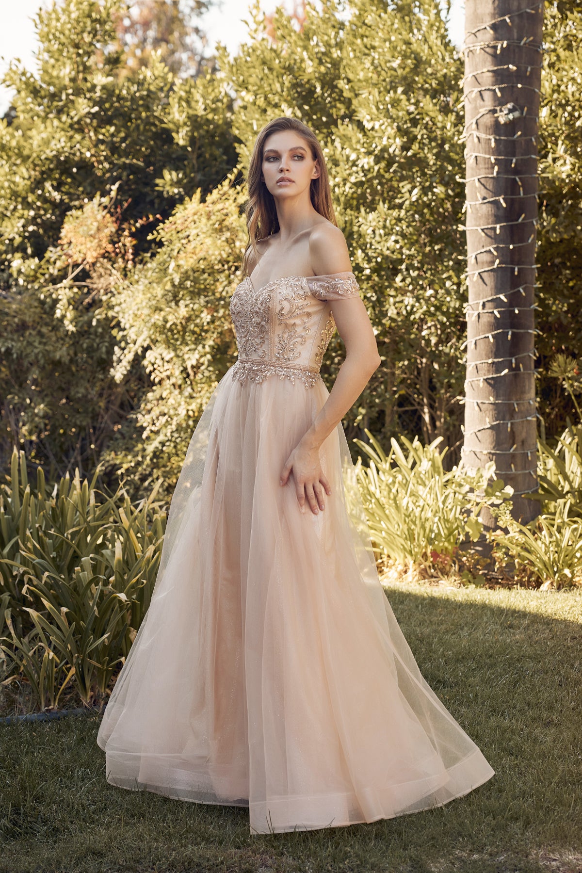 Prom Dresses Long Ball Gown Beaded Prom Dress Gold