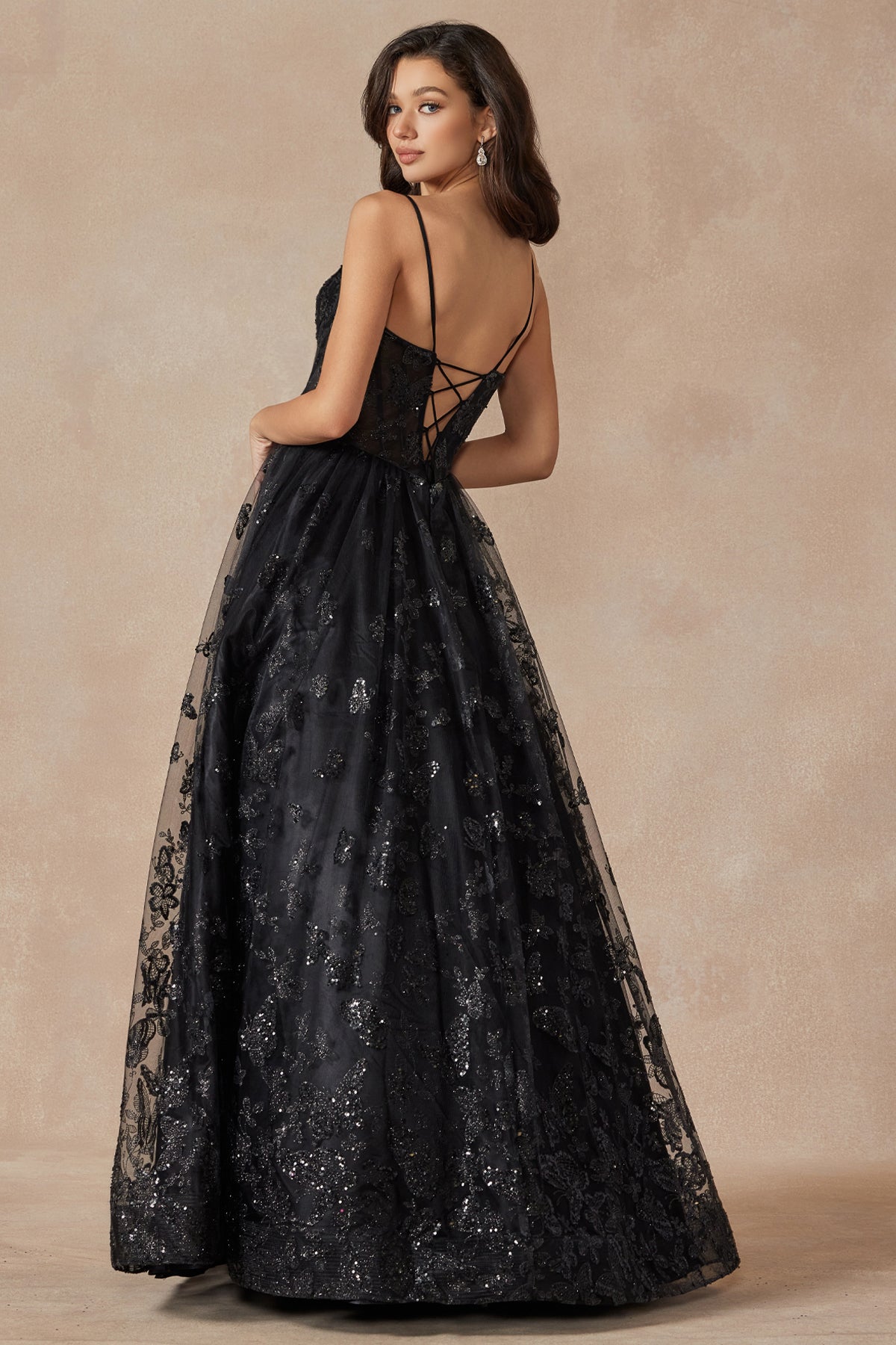 Juliet JT2413 Long Glitter Formal Prom Dress